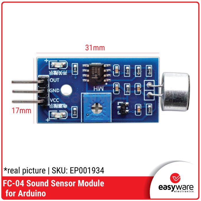 FC-04 Sound Sensor Module | Sensor Suara Mikrofon Digital Analog untuk Arduino - Image 2