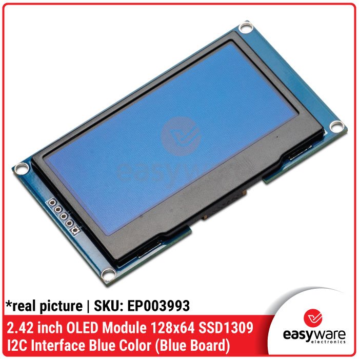Modul OLED 2.42 Inch Display 128×64 SSD1309 I2C Blue Color (Black Board/Blue Board) Modul OLED 2.42″ Biru - Image 2