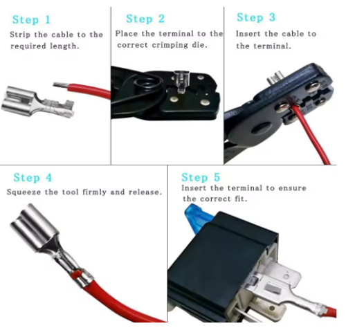 10 set 6.3mm Female Spade Connector Crimp Terminal with Insulating Sleeves For Terminals 22-16AWG Skun Female S-03 - Image 4