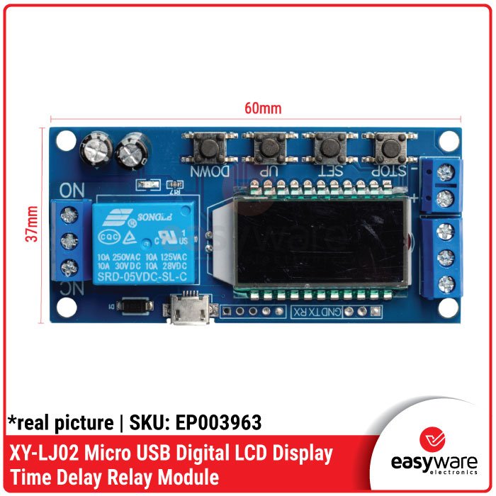 XY-LJ02 Digital LCD Display Time Delay Relay Module 6V-30V – Timer Presisi Micro USB - Image 2
