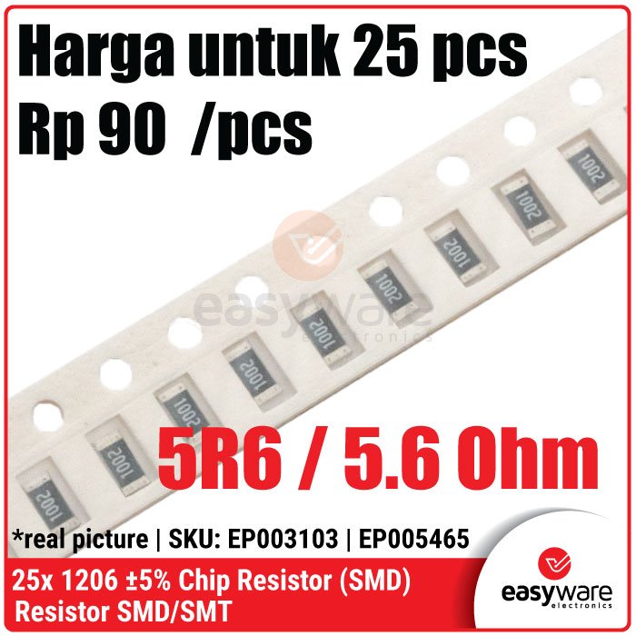 25pcs Resistor 1206 5% 0R 1R 1R5 1R8 2R4 2R7 3R3 5R6 8R2 15R 22R Chip Resistor SMD 1206 5% 1.5 Ohm 22 Ohm - Image 6