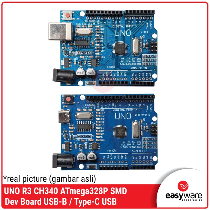 Arduino UNO R3 Clone CH340 CH340G SMD Type B Type C USB SMD Board - Image 8