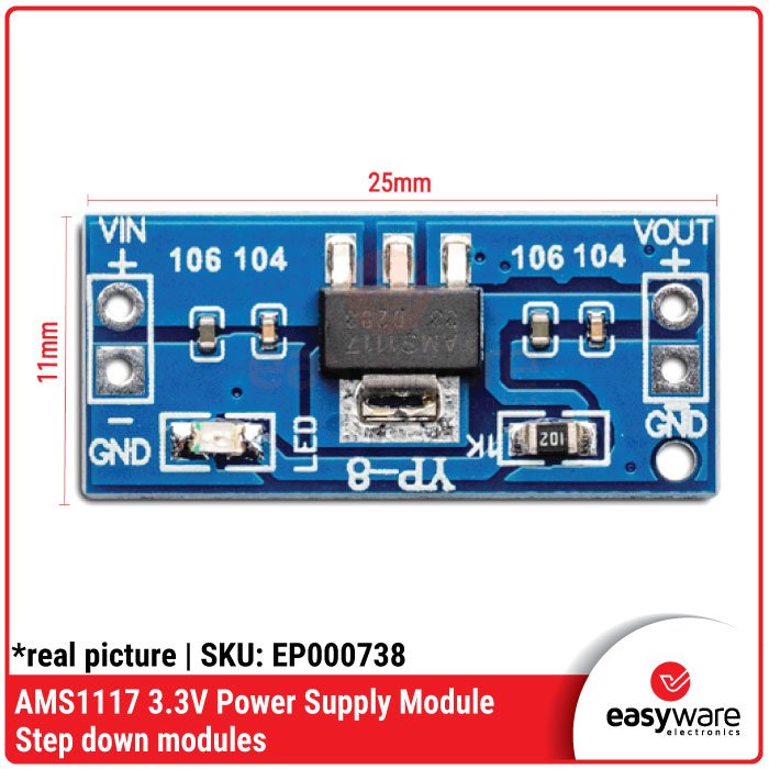 AMS1117 Power Supply Module 3.3V / 5V – Modul Step Down LDO Regulator 800mA - Image 3