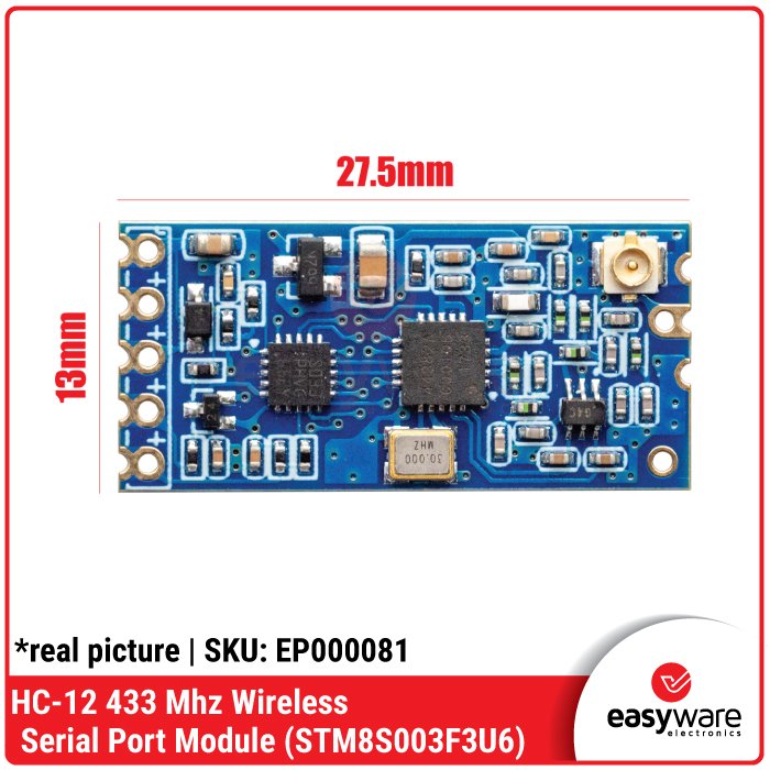 Modul HC-12 Wireless Serial Transceiver 433MHz STM8S003F3U6 – Original - Image 2