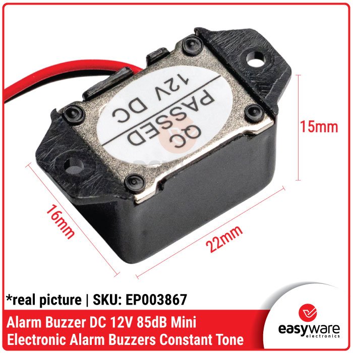 Alarm Buzzer DC 12V 85dB Mini Constant Tone Electronic Buzzers - Image 3