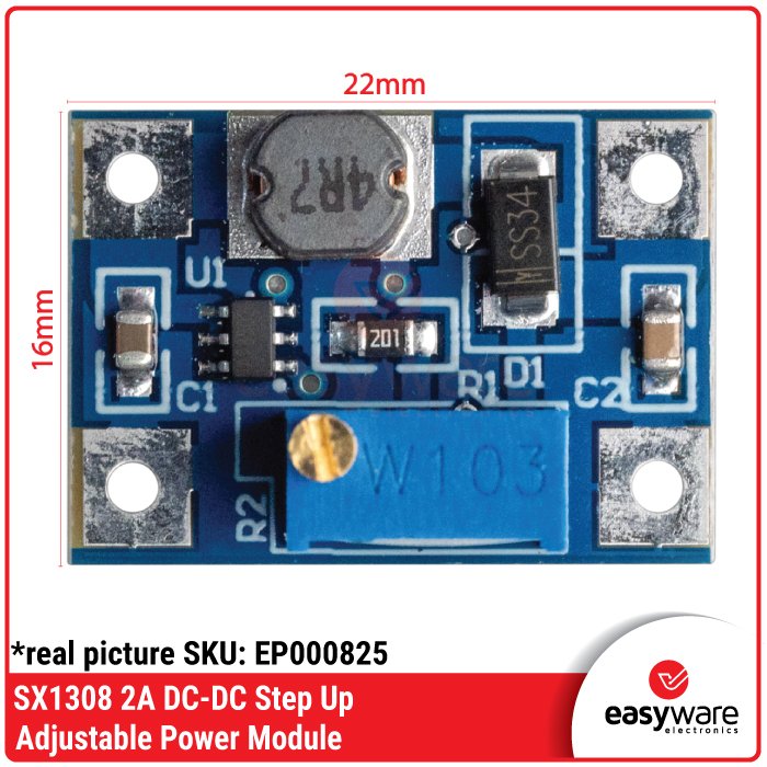 Module SX1308 2A Step Up Adjustable Power 2-28V – Booster Power Supply Module - Image 2