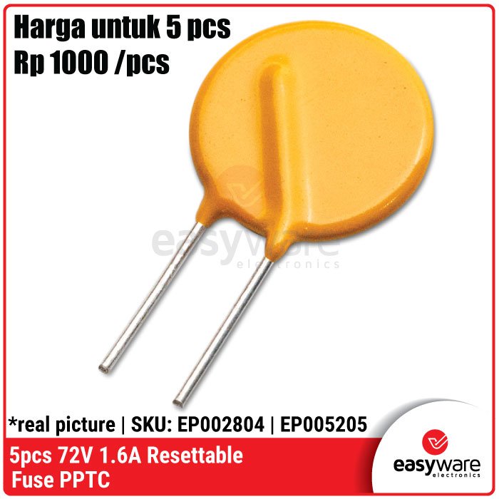5pcs XF160 RXEF160 72V 1.6A Resettable Fuse PPTC Sekring Reset Otomatis Auto Resettable Fuse Self Recovery - Image 3
