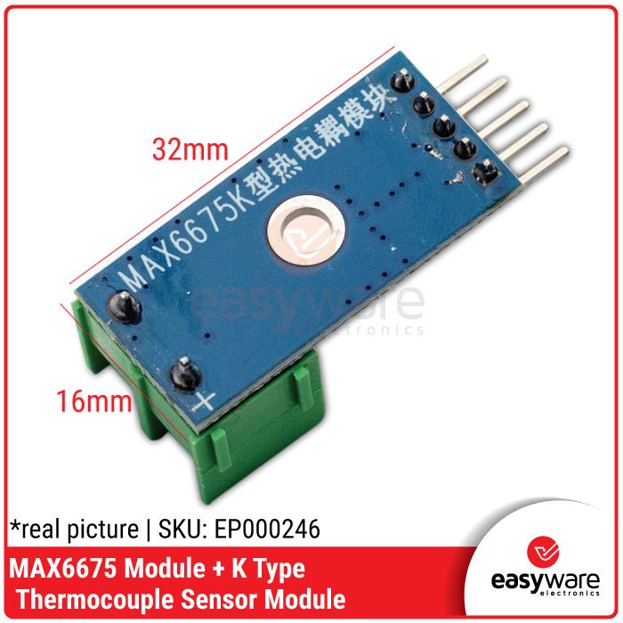 MAX6675 Module + K-Type Thermocouple Sensor – Sensor Suara Suhu Tinggi 0-600C for Arduino - Image 2