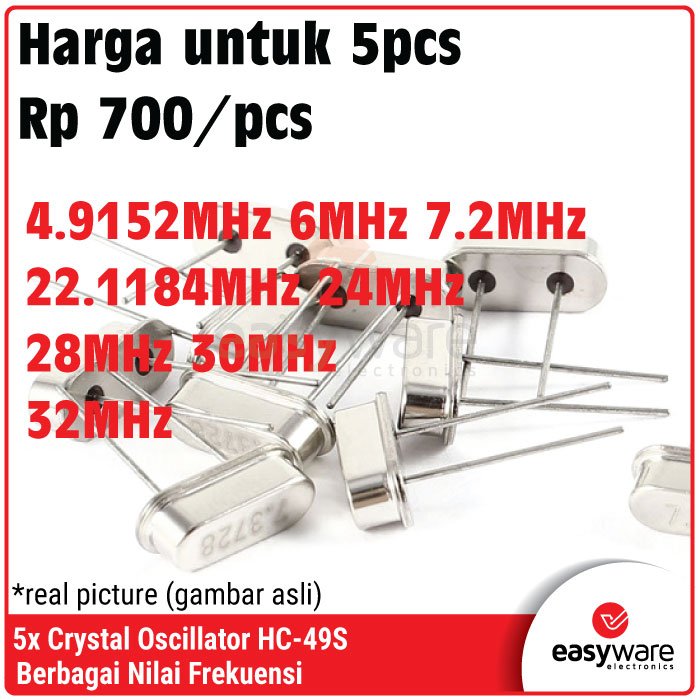 5pcs Crystal 4.9152MHz 6MHz 7.2MHz 22.1184MHz 24MHz 28MHz 30MHz 32MHz HC-49S XTAL Oscillator 32.000 MHz