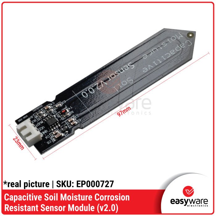 Capacitive Soil Moisture Sensor v2.0 Anti Karat – Sensor Kelembapan Tanah ESP32 - Image 2
