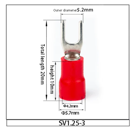 20x Fork Terminal SV-1.25-3 (Skun Y) – Konektor Kabel M3 Warna Merah, Biru, Kuning, Hijau, Hitam - Image 3