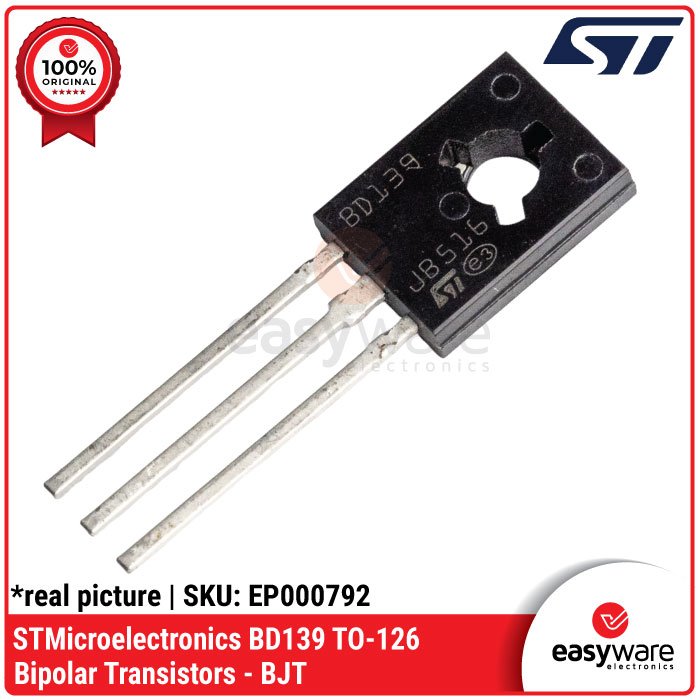 Transistor BD139 NPN TO-126 Original ST – Transistor Power Driver & Amplifier 80V