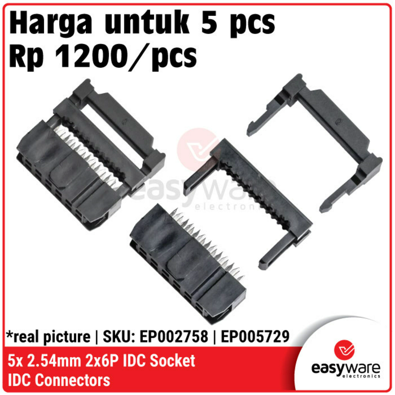 5pcs 2.54mm IDC SOCKET 6P 8P 10P 12P 14P 16P 20P SOCKET FEMALE IDC 2×3 2×4 2×5 2×6 2×7 2×8 2×10 FC-10P FC-16P SOKET IDC CONNECTOR - Image 2