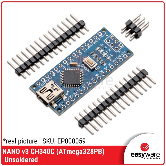 NANO V3.0 Board ATmega328P CH340C – MiniUSB Unsoldered, Kompatibel Arduino - Image 2