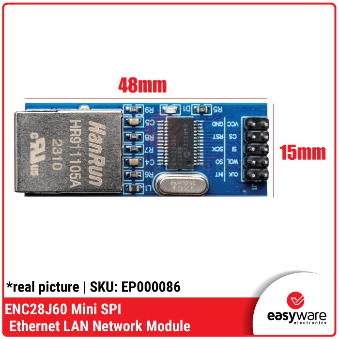 ENC28J60 Mini SPI Ethernet LAN Network Module for Arduino – 25MHz - Image 2