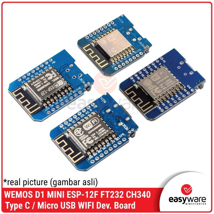 WEMOS D1 MINI ESP8266 ESP-12F WiFi Board – Micro USB / Type C CH340 / FT232