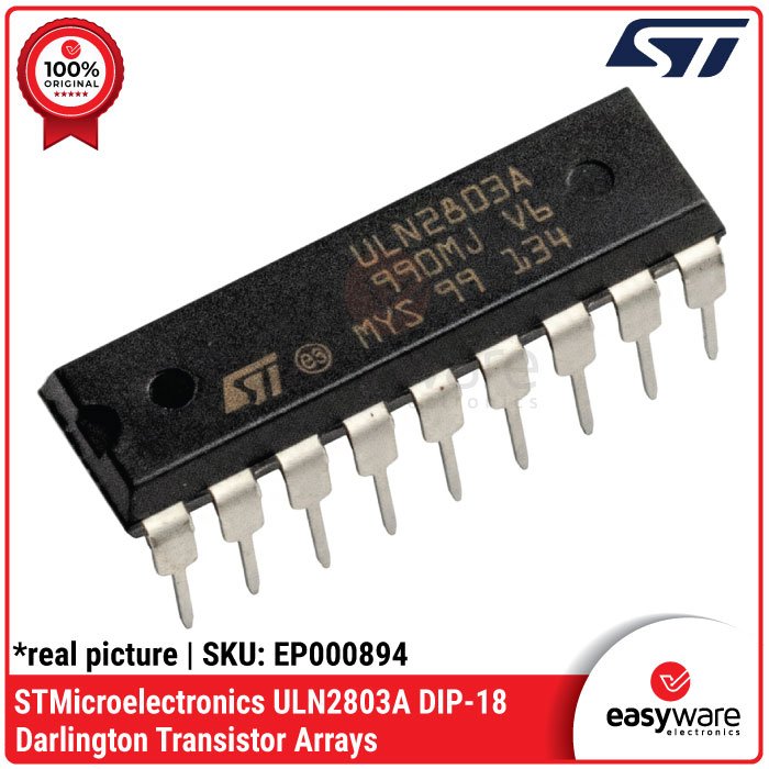 STMicroelectronics ULN2803A – IC Darlington Transistor Array 8 Channel DIP-18