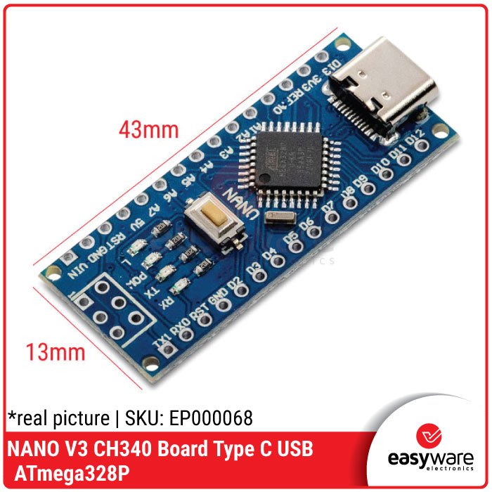 Arduino Nano V3 ATmega168 ATmega168P / ATmega328 ATmega328P ATmega328PB CH340 Mini USB Micro USB Type-C Compatible Arduino Development Board - Image 7