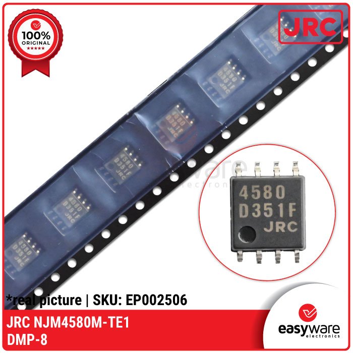 IC Dual Op-Amp NJM4580M NJM4580E RC4580IDR – IC Audio SOP-8 / DMP-8 Original JRC & Texas Instruments - Image 2