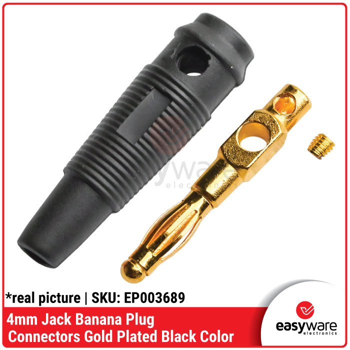 Banana Plug 4mm Gold Plated – Konektor Jack Audio & Power Supply Merah Kuning Hijau Biru Hitam Putih - Image 9
