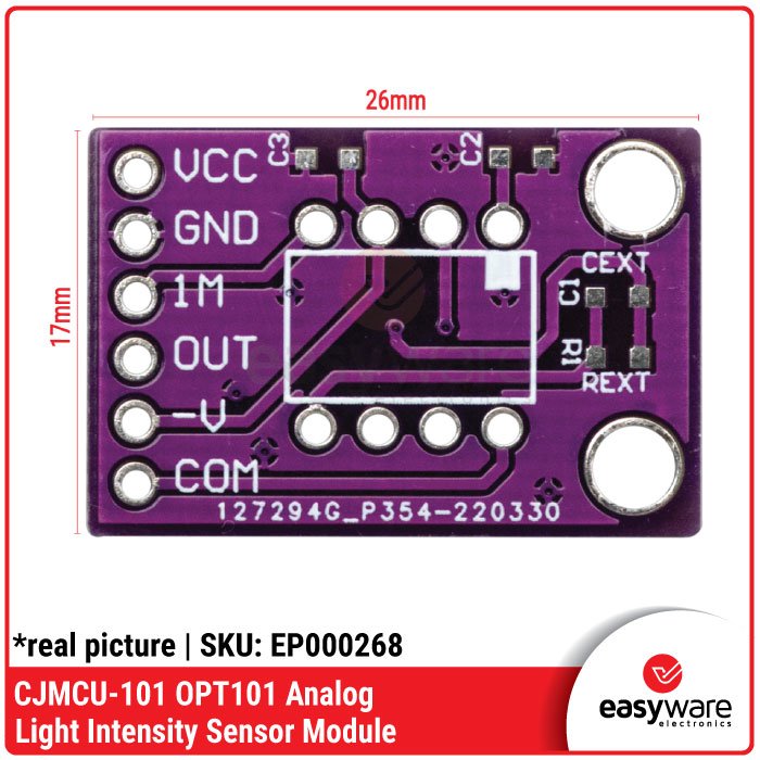 CJMCU OPT101 Analog Light Sensor – Modul Pengukur Intensitas Cahaya 2.7V – 36V - Image 2
