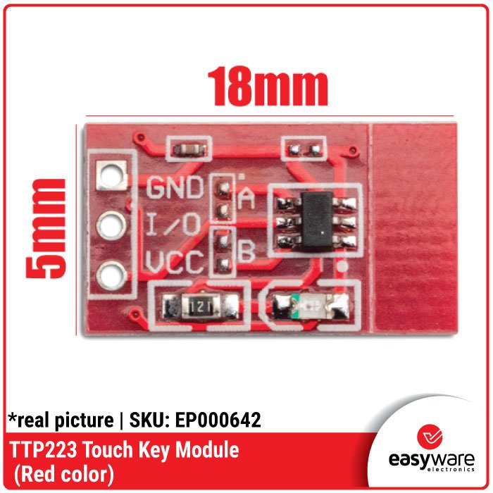 TTP223 Touch Key Module Red – Sensor Sentuh Capacitive Digital Switch - Image 2