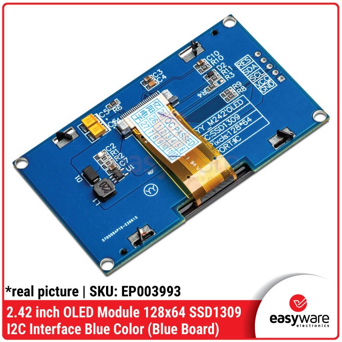 Modul OLED 2.42 Inch Display 128×64 SSD1309 I2C Blue Color (Black Board/Blue Board) Modul OLED 2.42″ Biru - Image 3