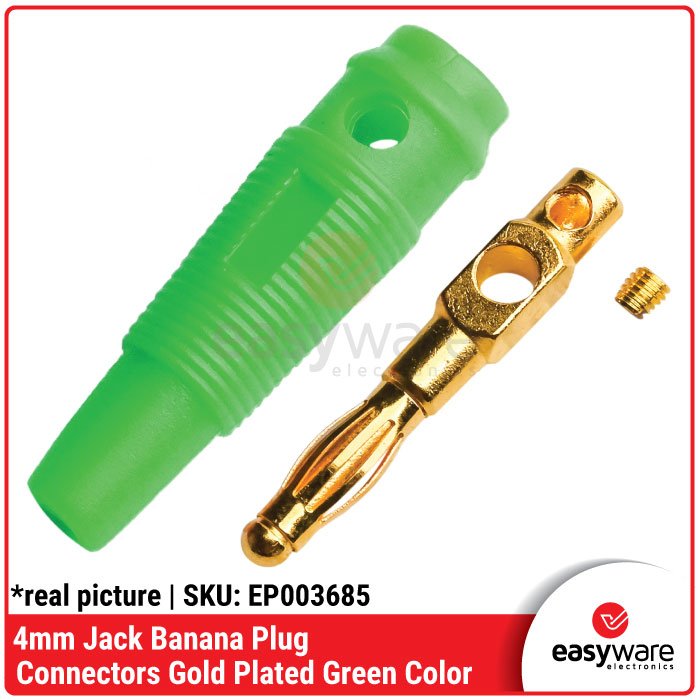 Banana Plug 4mm Gold Plated – Konektor Jack Audio & Power Supply Merah Kuning Hijau Biru Hitam Putih - Image 5