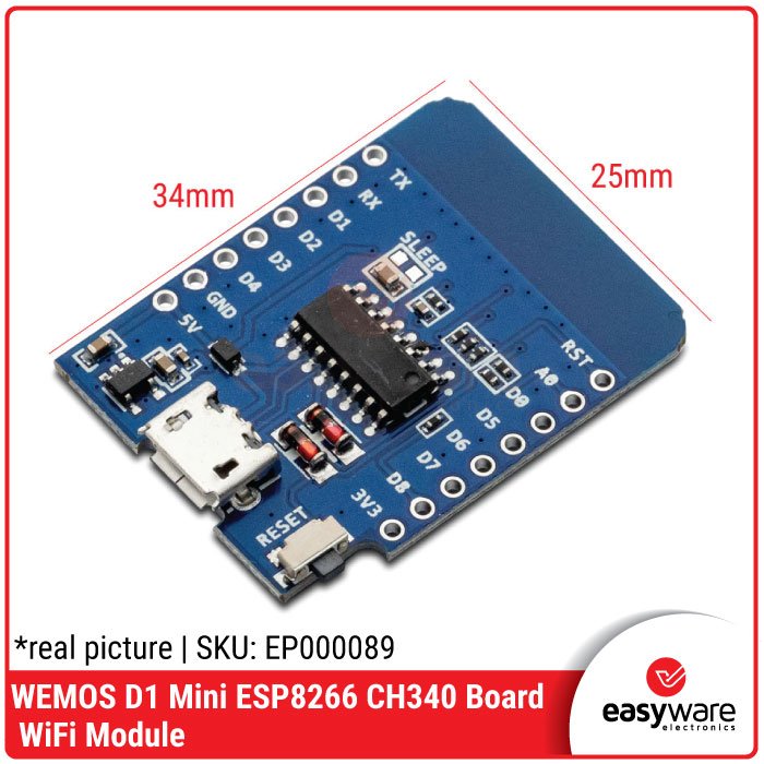 WEMOS D1 MINI ESP8266 ESP-12F WiFi Board – Micro USB / Type C CH340 / FT232 - Image 10