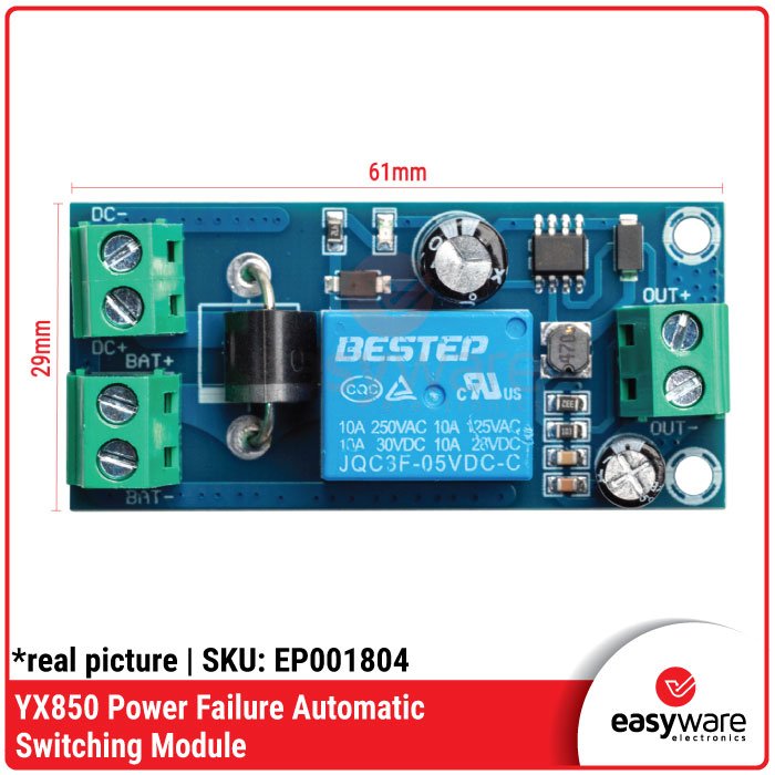 YX850 Power Failure Automatic Switching Module 5V-48V 10A – Modul Backup Baterai Otomatis - Image 2