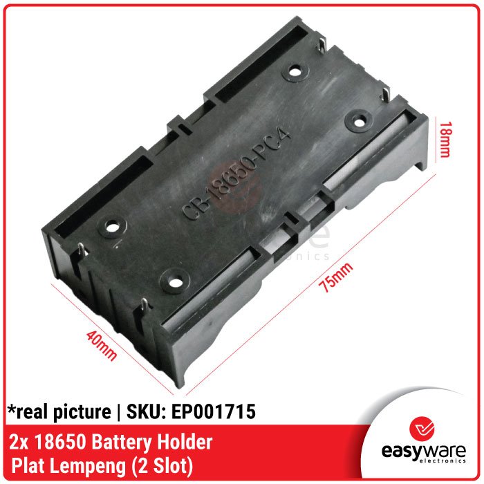 18650 Battery Holder plat 1 Slot 2 Slot 3 Slot 4 Slot With Wire Dudukan Baterai Plat Lempeng Kotak Baterai dengan kabel 18650 Li-ion - Image 14