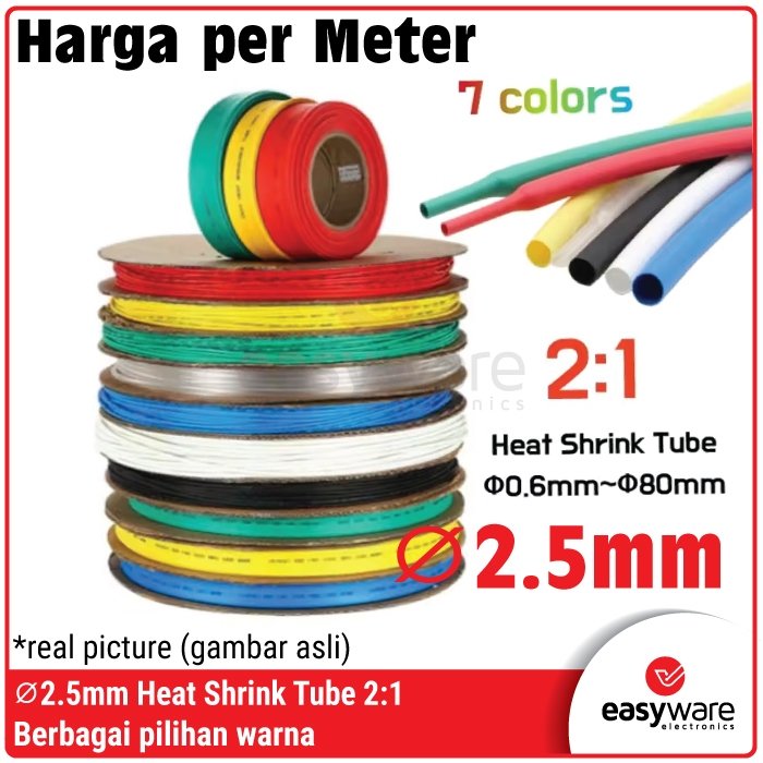 Heat Shrink Tube 16mm Rasio 2:1 Warna Hitam – Selongsong Bakar Isolasi Kabel Listrik - Image 2