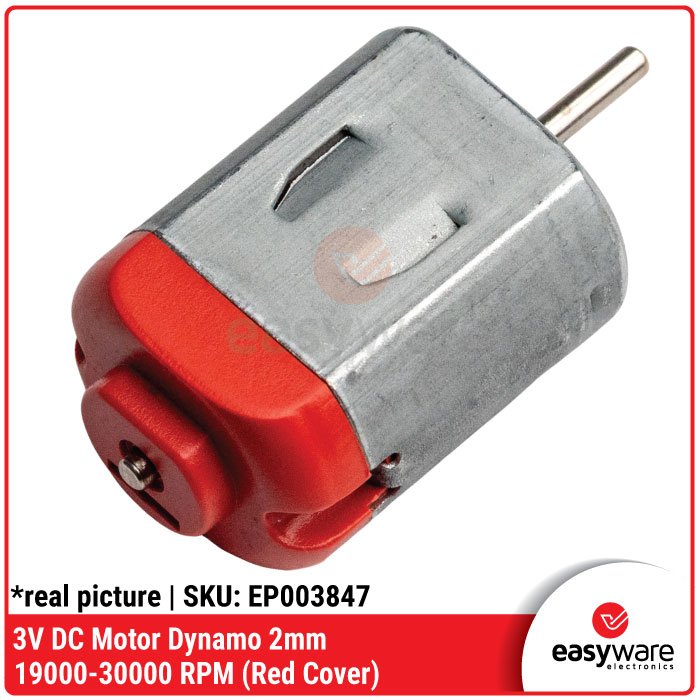 Motor Dynamo DC 3V High Speed 19000-30000 RPM, As 2mm untuk Mainan & DIY Projects – Cover Merah/Hitam/Putih - Image 4