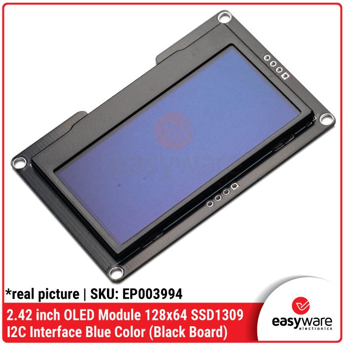 Modul OLED 2.42 Inch Display 128×64 SSD1309 I2C Blue Color (Black Board/Blue Board) Modul OLED 2.42″ Biru - Image 5