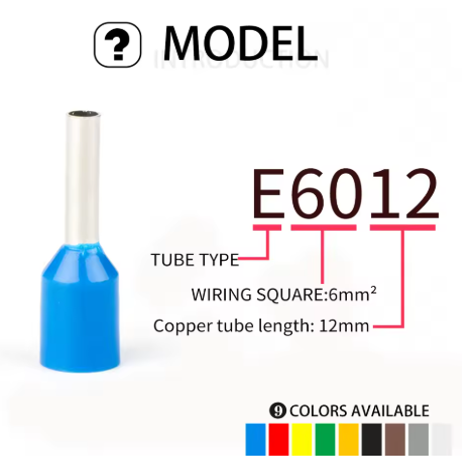 20pcs Crimp Terminal E6012 VE6012 Skun Insulated Ferrules Terminal Block Kabel Tusuk Skun Kabel Ferrules 6mm E6012 - Image 2