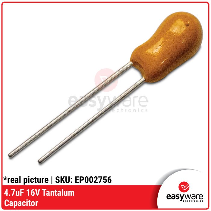 Tantalum Capacitor 4.7uF 16V Tantalum Kapasitor DIP Through Hole 4.7 uF 16 V - Image 2