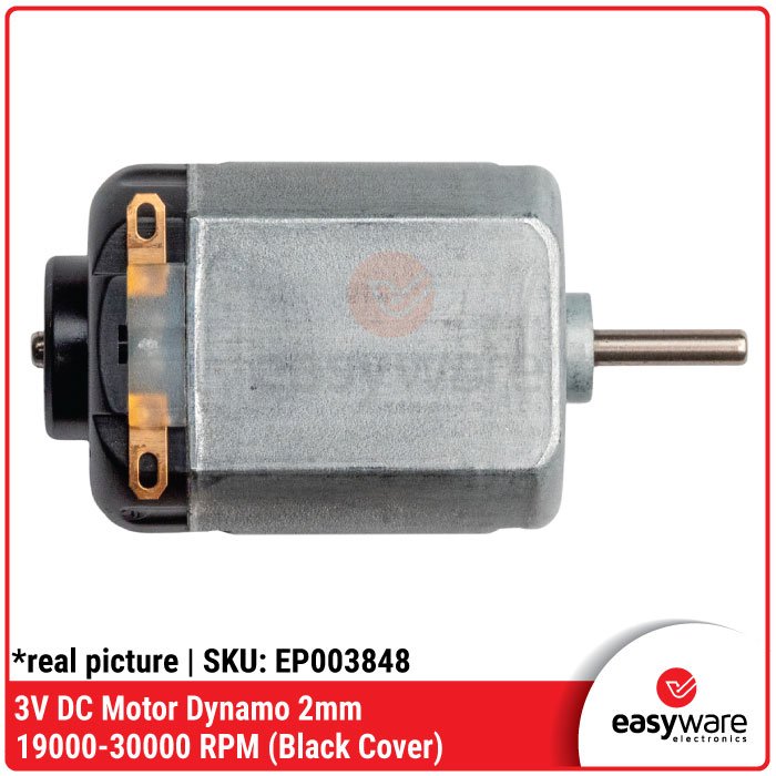 Motor Dynamo DC 3V High Speed 19000-30000 RPM, As 2mm untuk Mainan & DIY Projects – Cover Merah/Hitam/Putih - Image 3