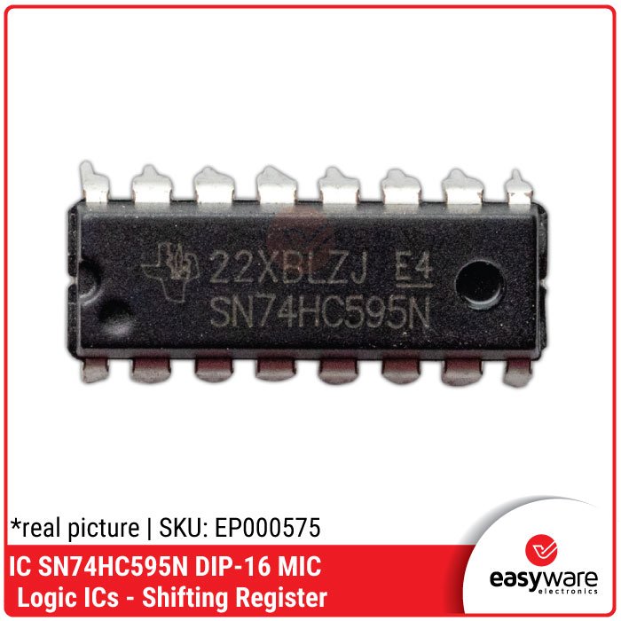 IC 74HC595N SN74HC595 DIP-16 8-Bit Shift Register – Ekspander Pin I/O Arduino
