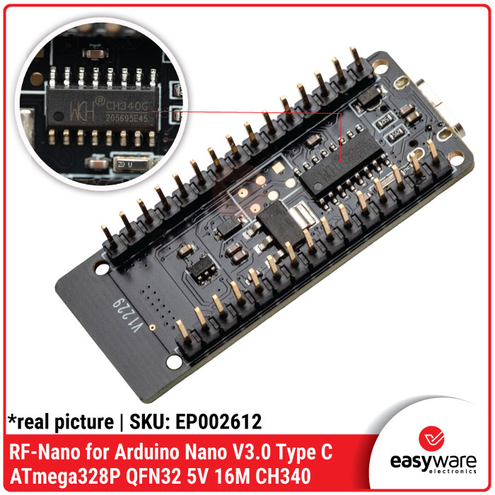 RF-Nano for Arduino Nano V3.0 Type-C CH340 NRF24L01+ 2.4G Wireless - Gambar 2