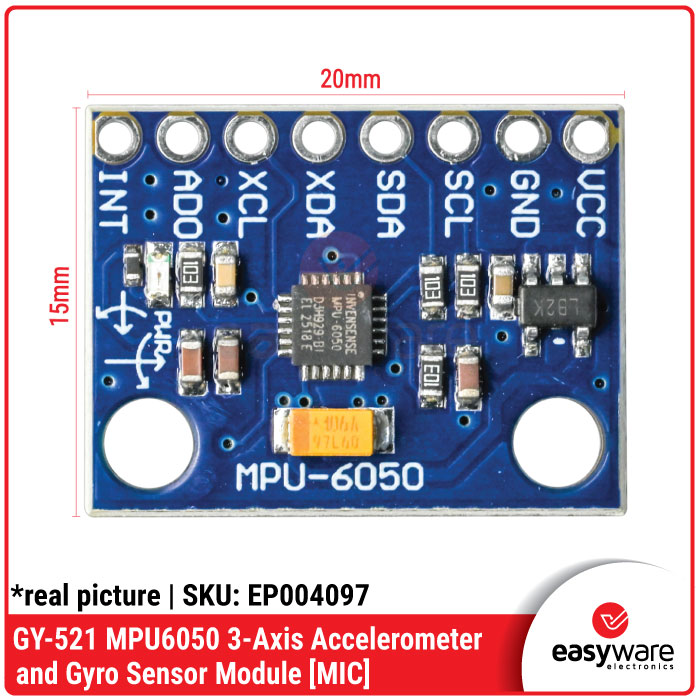 GY-521 MPU-6050 MPU6050 Axis Gyro With Accelerometer Sensor Module GY 521 MPU6050 - Gambar 5
