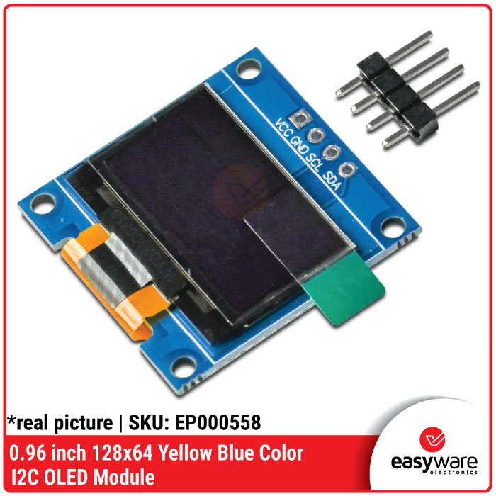 OLED 128x64 LCD I2C SPI 0.96 INCH WHITE BLUE YELLOW BLUE BACKLIGHT 7 PIN