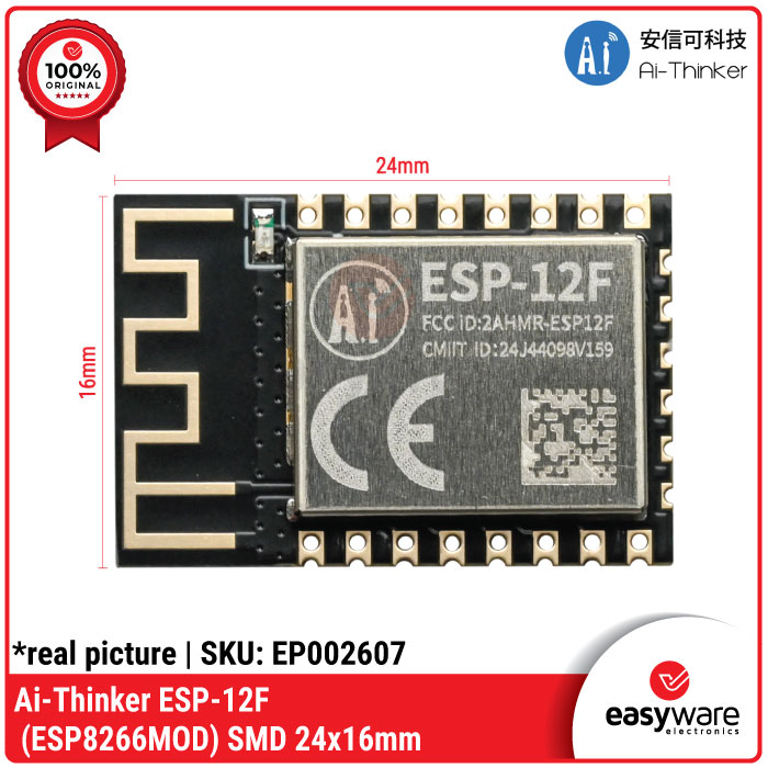 ESP8266 ESP-12F ESP12F Module ESP12F ESP-12F ORIGINAL AI THINKER Wifi Serial module - Gambar 4