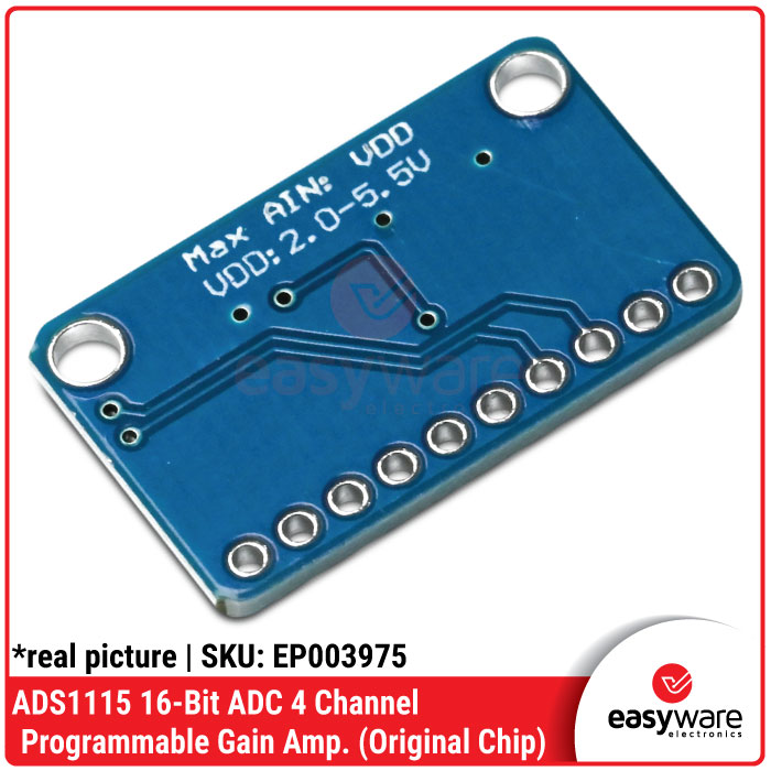 ADS1115 16 BIT I2C ADC 4 CHANNEL ANALOG TO DIGITAL MODULE ORIGINAL CHIP / BLUE / PURPLE BOARD - Gambar 8