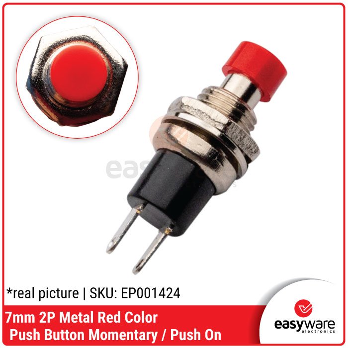Push Button Switch DS-110 3A 250V Momentary – Saklar Tekan Lepas 7mm Metal - Image 4