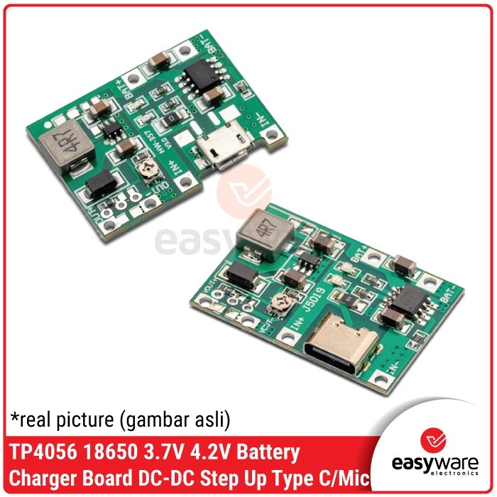 TP4056 Charger + Step Up Converter 18650 – Modul Power Bank DIY Micro USB / Type C