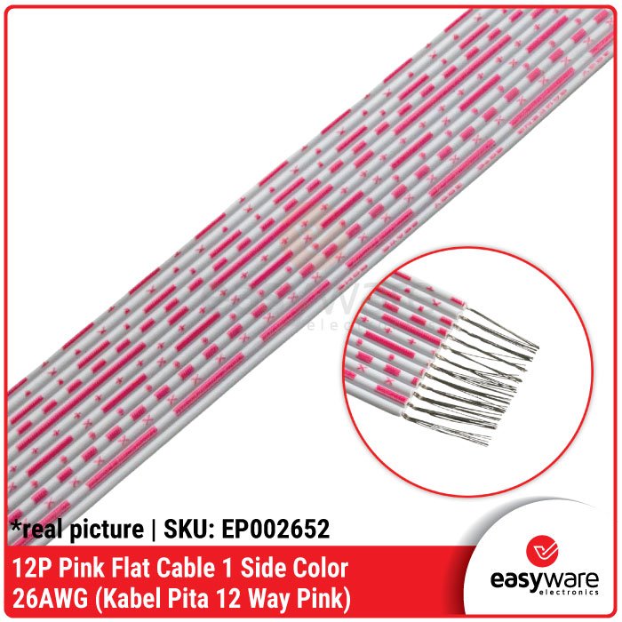 1 Meter Kabel Pita 12 Pin 12P 12 Line Way AWG 26 Ribbon Flat Kabel Serabut 12P 12 Pin 26 AWG - Image 2