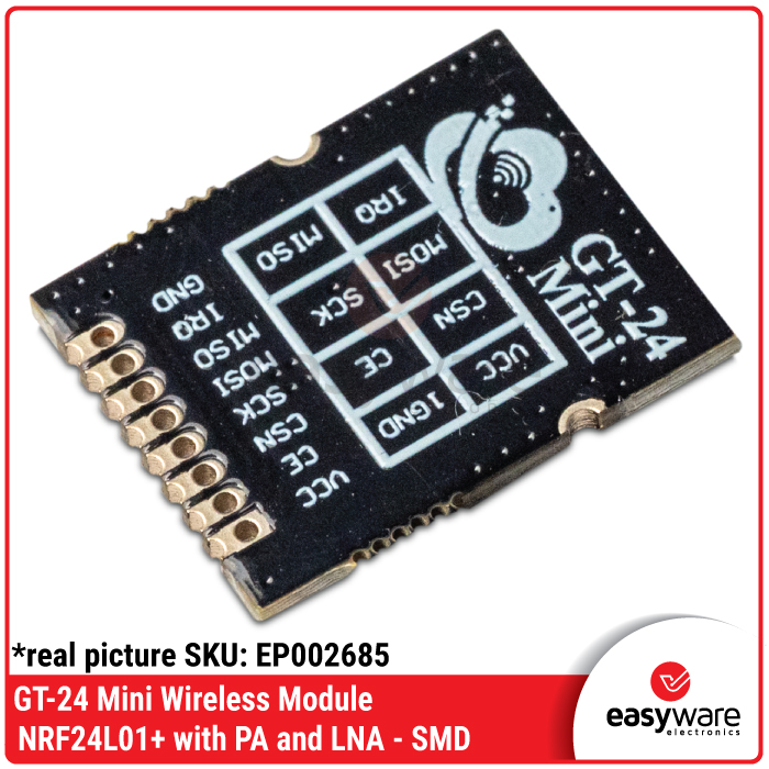 GT-24 Mini Wireless Module - NRF24L01+ with PA and LNA - SMD - Gambar 3