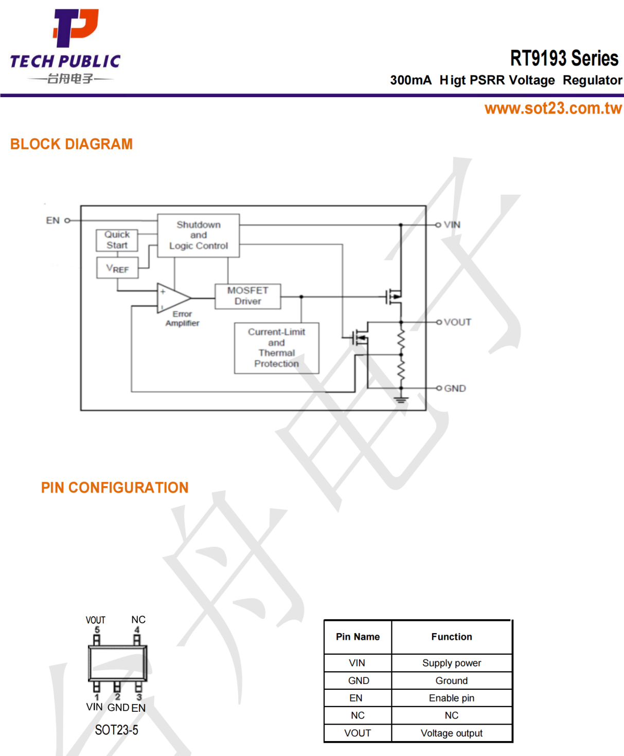 IC RT9193-33GB LDO Regulator 3.3V SOT-23-5 TECH PUBLIC Low Dropout IC Voltage Regulator - Image 5