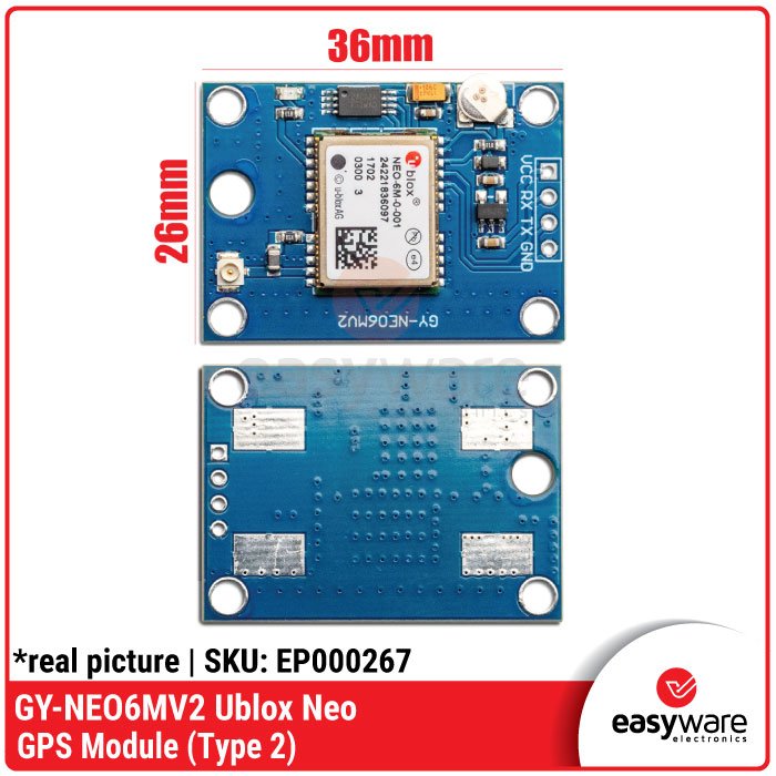 GY-NEO6MV2 Ublox NEO-6M GPS Module – Sensor Navigasi Antena Eksternal untuk Arduino - Image 2