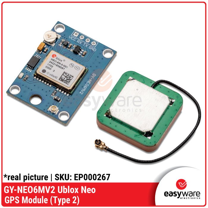 GY-NEO6MV2 Ublox NEO-6M GPS Module – Sensor Navigasi Antena Eksternal untuk Arduino